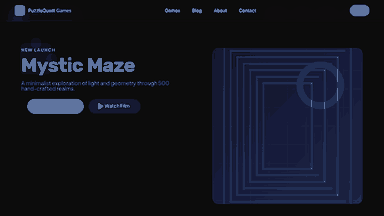 LVGL and Emscripten prototype: a 'Mystic Maze' page with a nested geometric square animation.