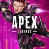 Apex Legends cover art: a legend's portrait over a magenta arena backdrop.